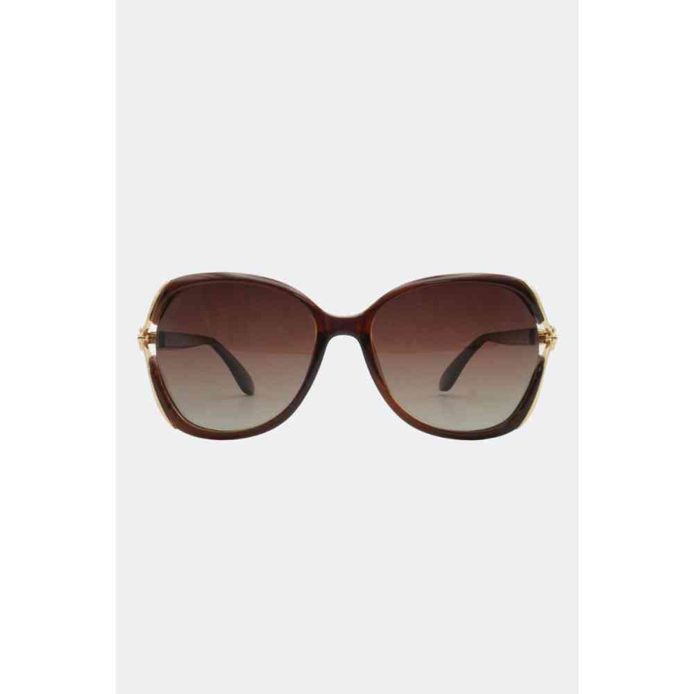 Voodoo Vixen - Rhinestone Detail Oversized Des lunettes de soleil - Marron